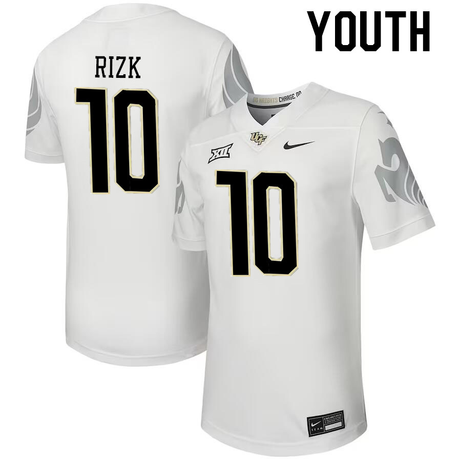 Youth #10 Dylan Rizk UCF Knights Big 12 Conference College Football Jerseys Stitched-Black